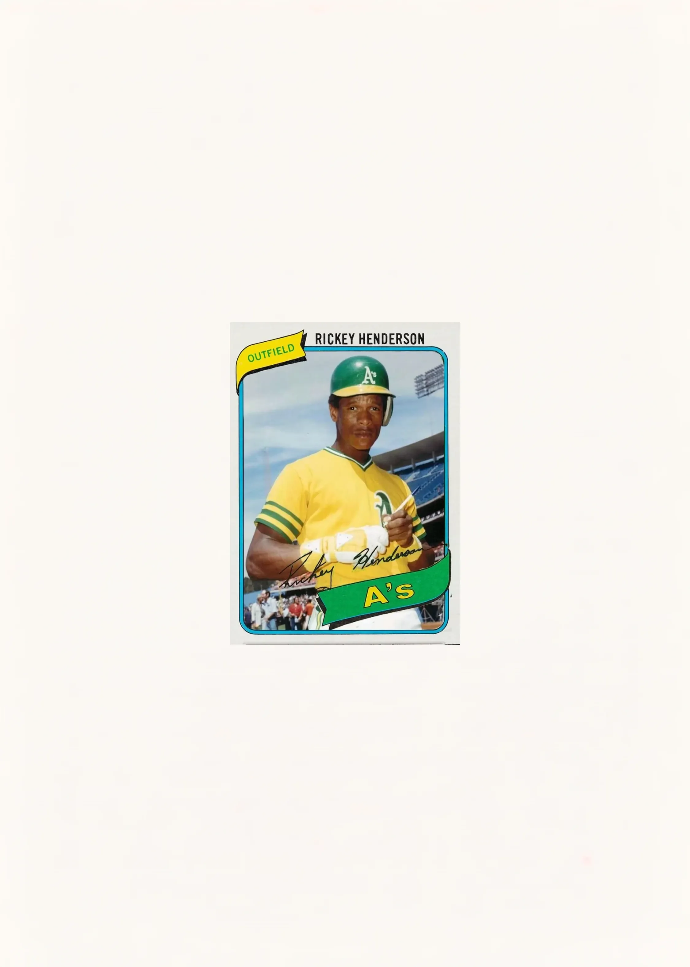 Oakland Outfielder Ready To Play featuring Rickey Henderson